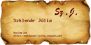 Szklenár Júlia névjegykártya