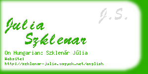 julia szklenar business card