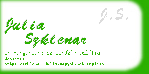 julia szklenar business card